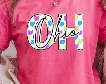 Colorful Ohio State Outline PNG - Sublimation and DTF Design (Digital Download)