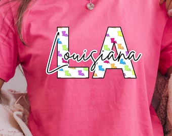 Colorful Louisiana State Outline PNG - Sublimation and DTF Design (Digital Download)