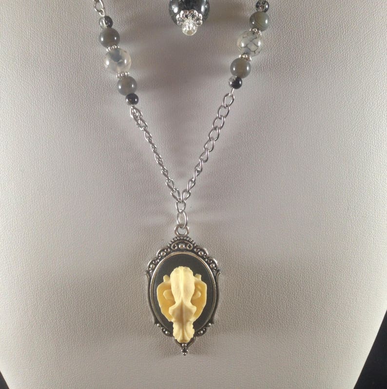 Skull Cameo Beaded Pendant