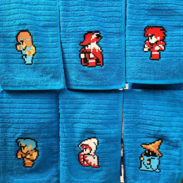Final Fantasy 1 Sprite Embroidery Hand Towels