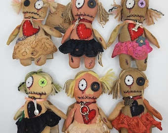 Handmade Pocket Voodoo Doll: Recycled Gothic Juju Art Doll
