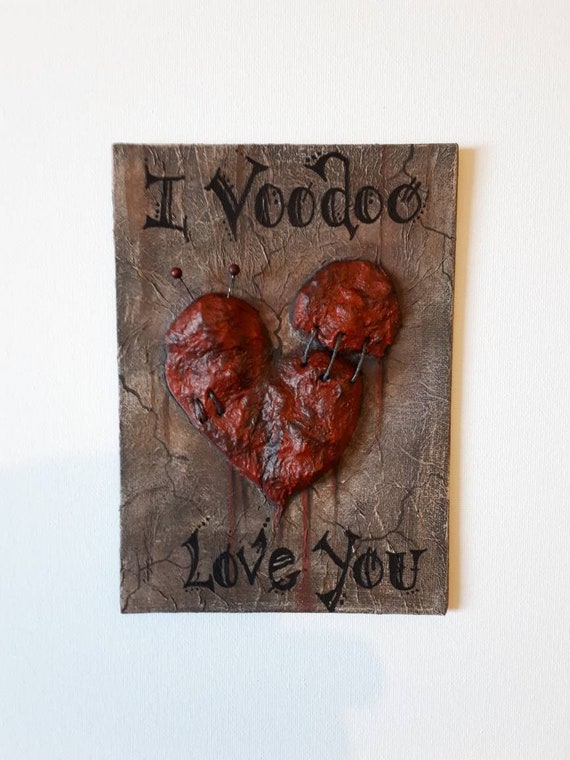 Download Valentine S Miniature Voodoo Love Heart Canvas 3d Etsy