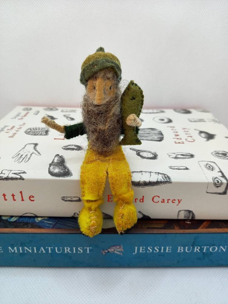 juju doll beard *tinydoll *handmade book shelf decor miniature doll fisherman Art doll *Cornish fisherman gnome Pocket Gnome