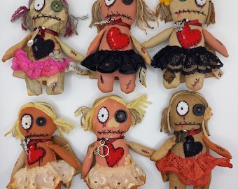 Handmade Pocket Voodoo Doll: Recycled Gothic Juju Art Doll
