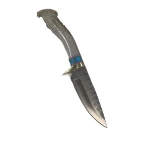 Premium 3.5-Inch Cowboy Knife with Antler Handle & Leather Sheath main image 0