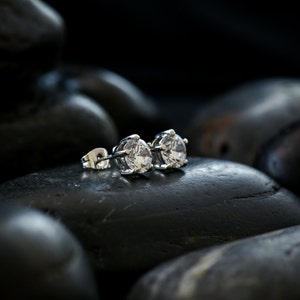 Marry Me stud earrings, Swarovski Zirconias set in rhodium image 4