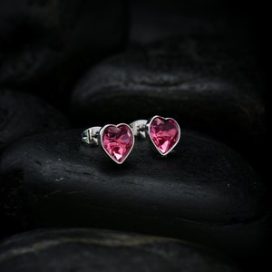 Sweet Hearts Rose coloured Swarovski crystals set in a lustrous rhodium finish image 3