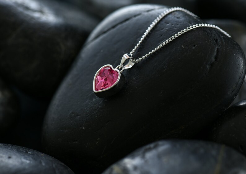 Sweet Hearts Rose coloured Swarovski crystals set in a lustrous rhodium finish image 4