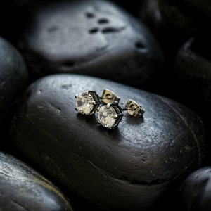 Marry Me stud earrings, Swarovski Zirconias set in rhodium image 2