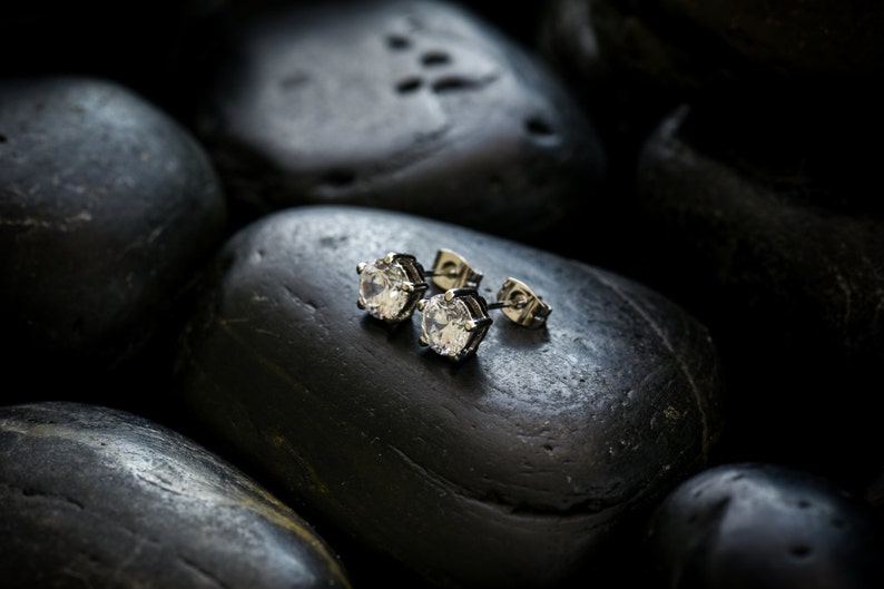 Marry Me stud earrings, Swarovski Zirconias set in rhodium image 2