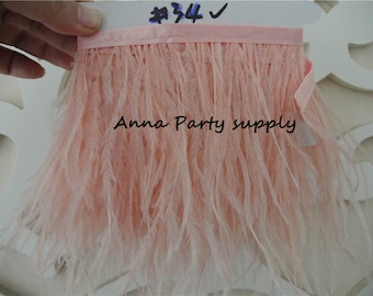 Garnelen rosa Strauß Feder Fransen trim für Nähen Kleid Party Versorgung #34