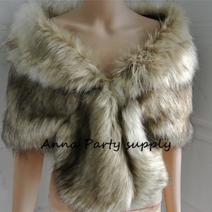 light brown faux fur bridal wrap shrug wedding faux fur cape wedding supply