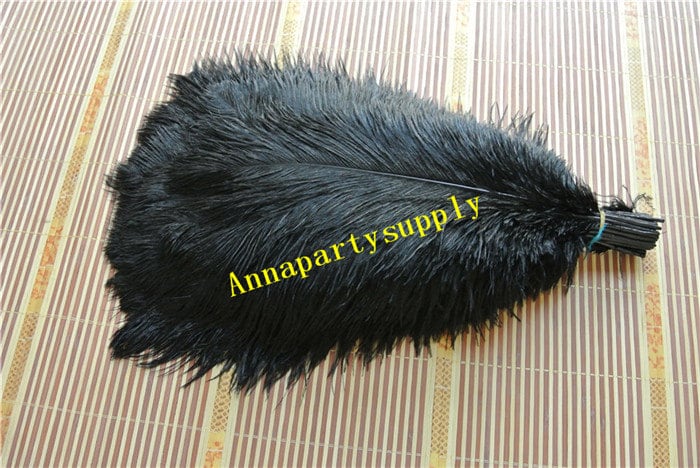High Quality Black Ostrich Feather 10 Pcs 6-30inch/15-75cm Home Decor  Wedding Arrangement High Quality Handmade Feathers 