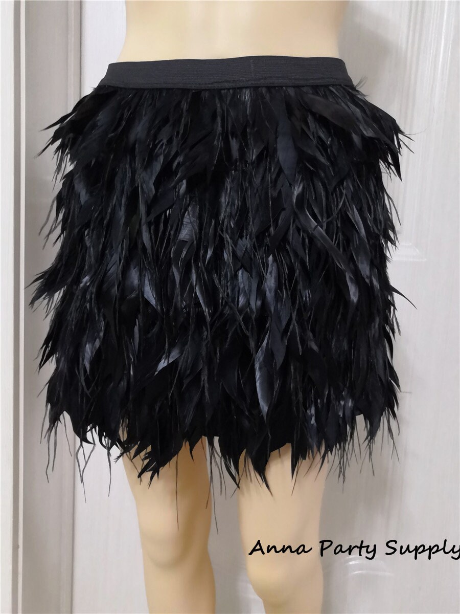 black feather skirt dress bow belt — bows & sequins