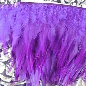hackle feather fringe trim purple color for sewing desgin party supply