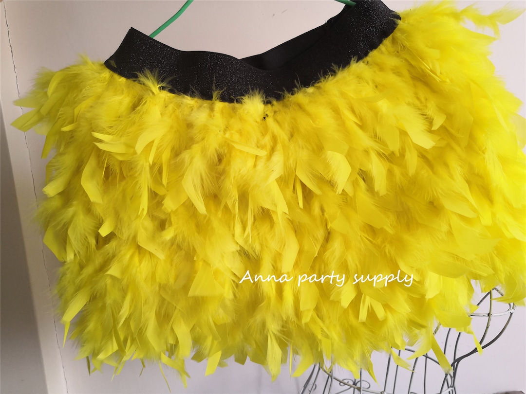 Yellow Feather Skirt for Dancing Showgirl Party Supply 10 Colors - Etsy
