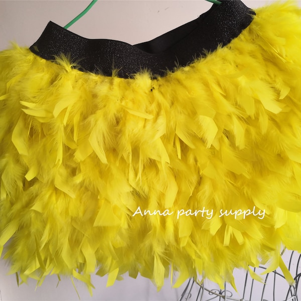 Yellow feather skirt for dancing showgirl party supply 10 colors