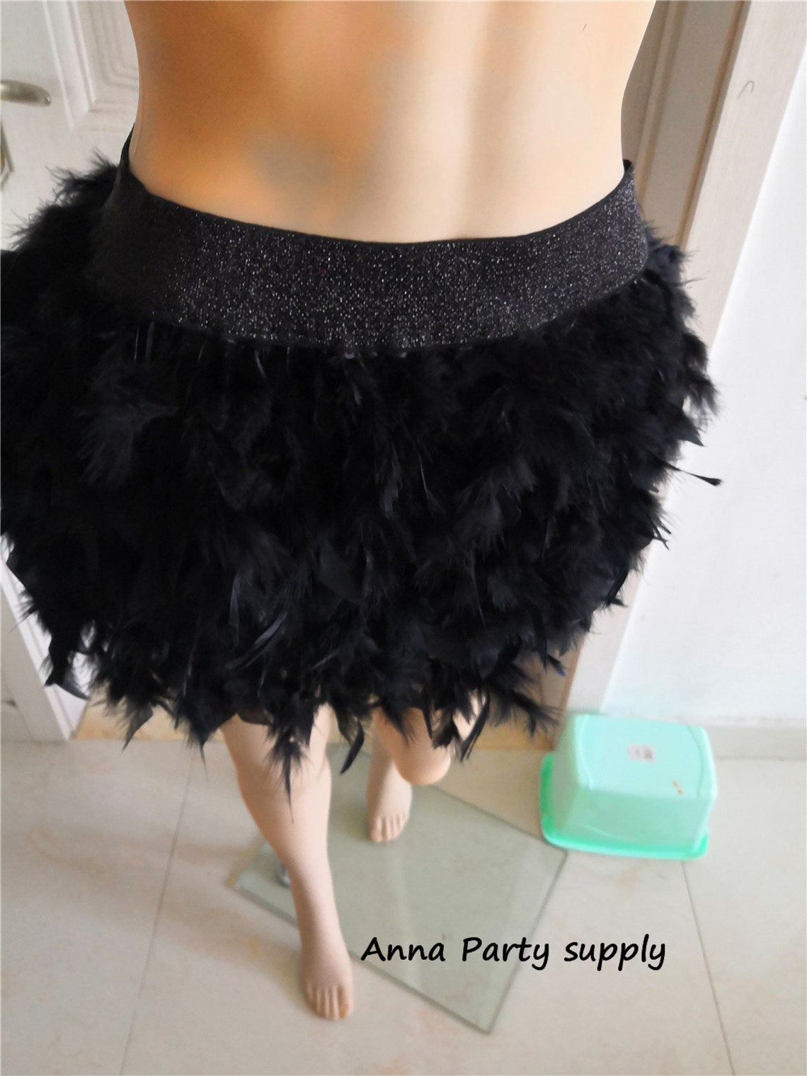 Black Feather Skirt for Dancing Showgirl Party Supply Etsy