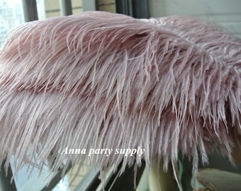 50 pcs blush rose poussière rose plume de plume d’autruche pour la fête de mariage fourniture décoration pièce maîtresse de mariage