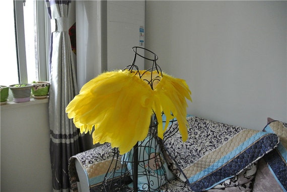 yellow feather jacket