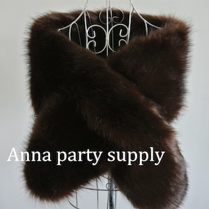 dark brown faux fur bridal wrap shrug wedding faux fur cape Wedding Fur shrug Bridal Faux Fur Stole Fur Shawl Cape