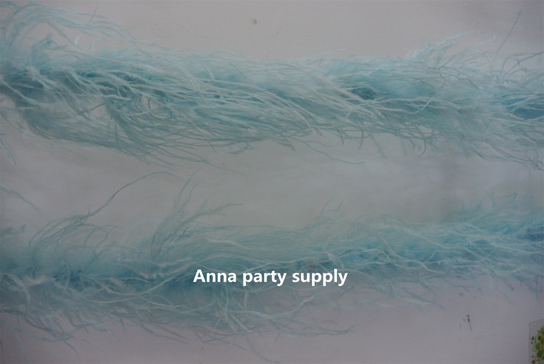 12 Colors Light Blue Ostrich Feather Boa 1 Ply Thickness for Party