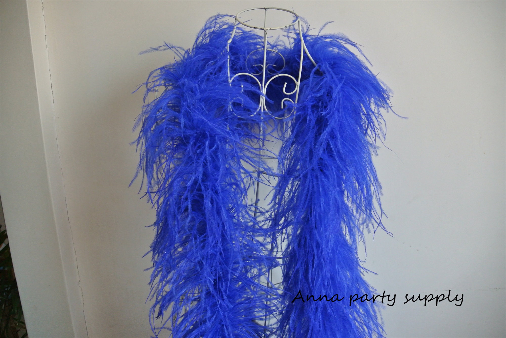 Royal Blue Ostrich Feather Boa 5 Ply Thickness for Party Etsy