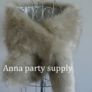 light brown faux fur bridal wrap shrug wedding faux fur cape Wedding Fur shrug Bridal Faux Fur Stole Fur Shawl Cape