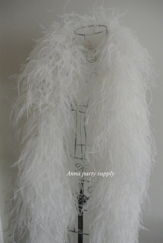 1 Piece - WHITE Ostrich Feather Boa 12 Ply