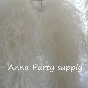 24 colors off white light ivory ostrich feather boa 6 ply thickness for party supply decor supply