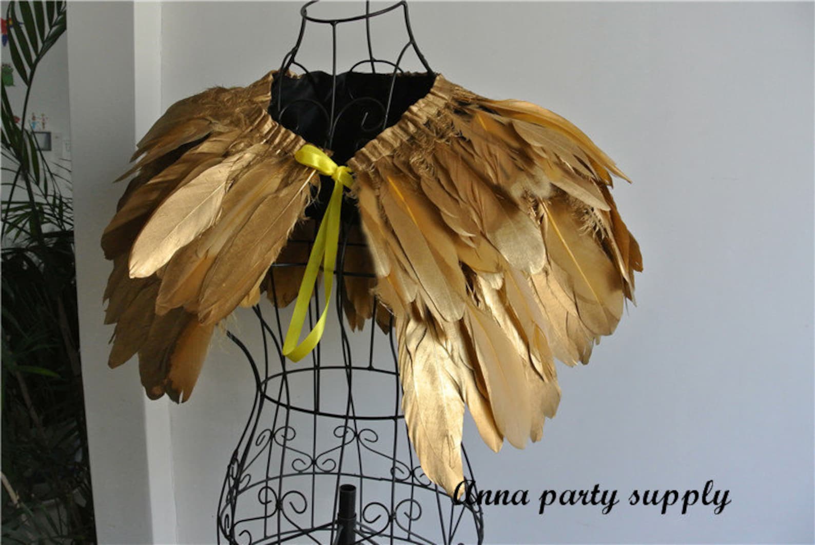 Gold Feather Cape Top Feather Jacket Feather Shawl Gold Goose Etsy UK