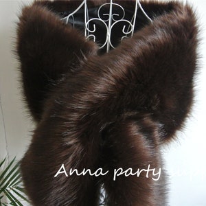 dark brown faux fur bridal wrap shrug wedding faux fur cape Wedding Fur shrug Bridal Faux Fur Stole Fur Shawl Cape
