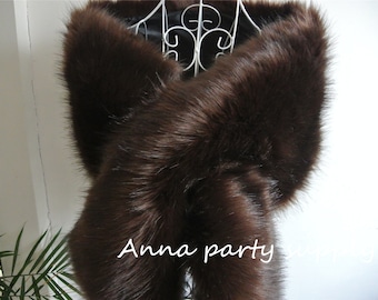 dark brown faux fur bridal wrap shrug wedding faux fur cape Wedding Fur shrug Bridal Faux Fur Stole Fur Shawl Cape