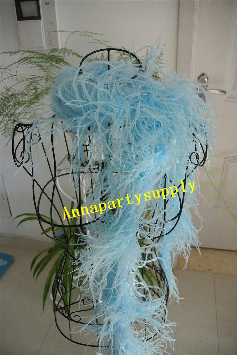 2 Meters Light Turquoise Light Blue Ostrich Feather Boa 2 Ply Etsy