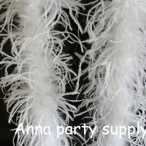 2 ply white ostrich feather boa 22 colors for party supply decor supply craft supply