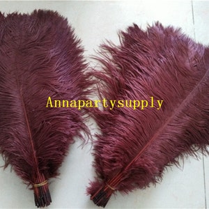 50 pcs wine red burgundy Wine red ostrich feather plume for wedding party supply wedding centerpiece