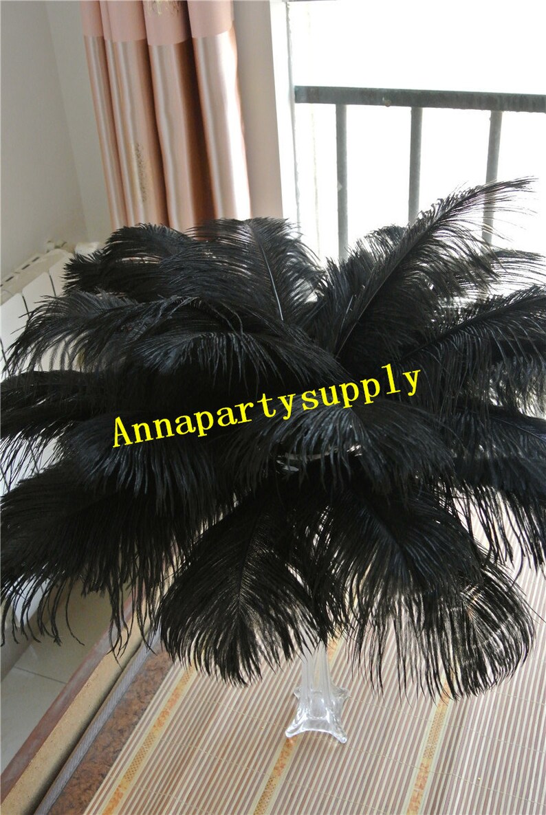 100 pcs black ostrich feather plume for wedding party supply wedding centerpiece party prom supply image 6