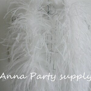 WHITE ostrich feather boa 8 ply thickness for party supply decor supply