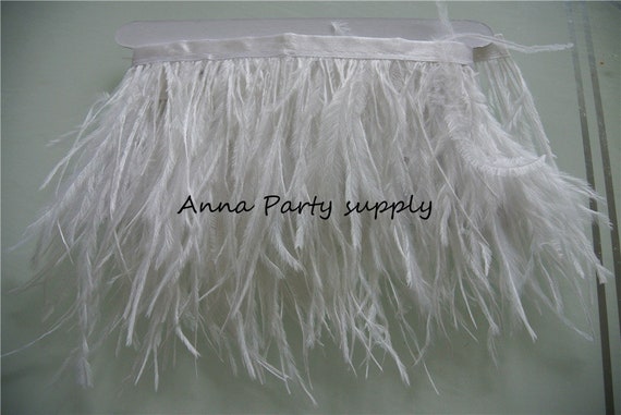 Adorno de plumas de avestruz blancas para vestido de fiesta de