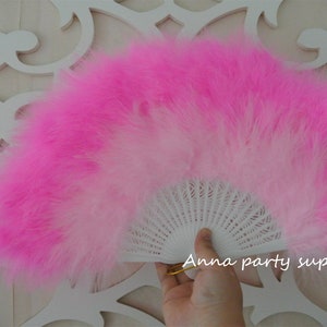Light pink with pink tip marabou feather fan burlesque feather fan dancing 20*12inch 12colors for party favors showgirl customs