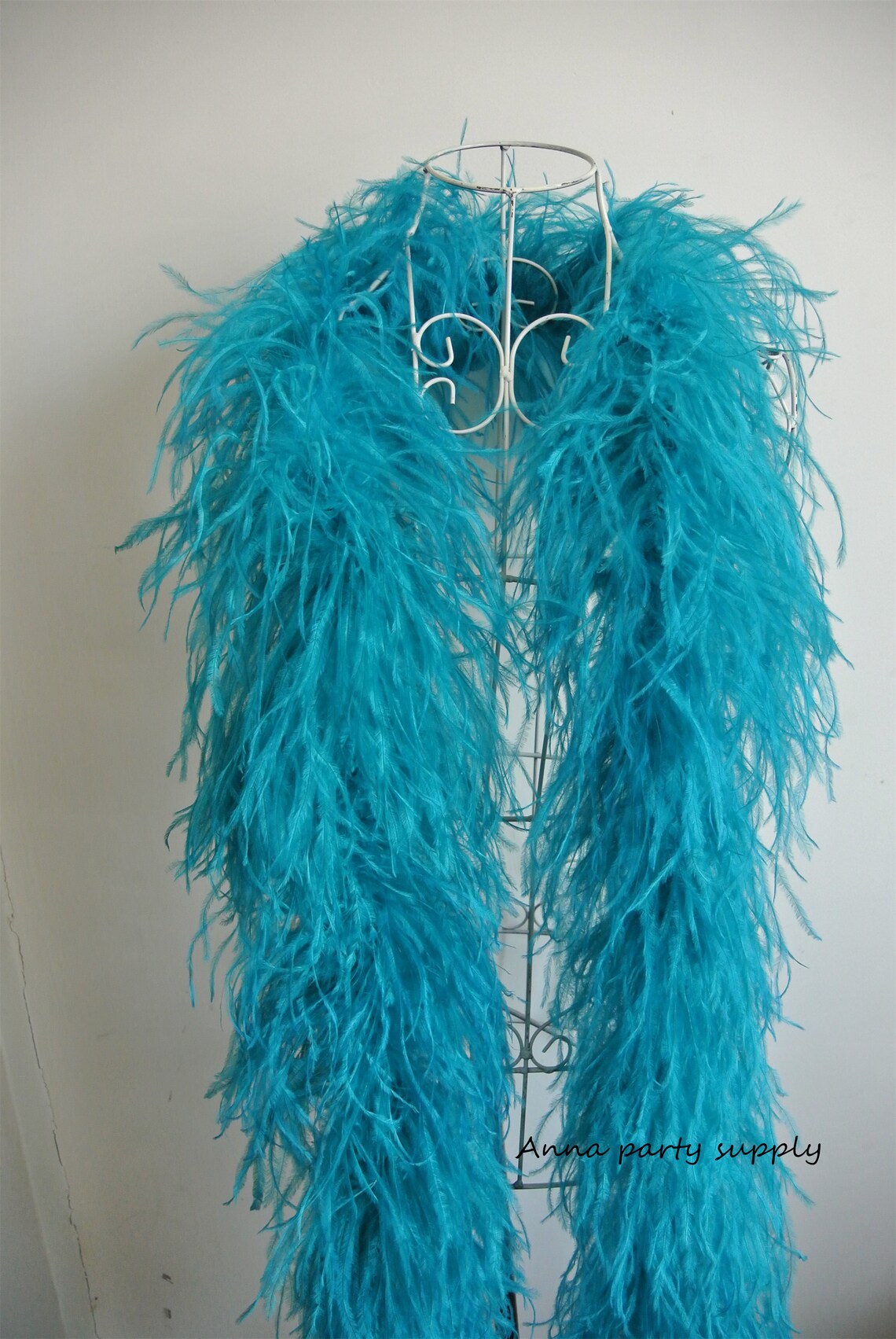 Teal Blue Ostrich Feather Boa 5 Ply Thickness for Party Supply Etsy