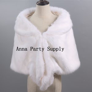 Pure white snow white faux fur shrug bridal wrap shrug wedding faux fur cape stole Bridal Faux Fur Stole Fur Shawl Cape