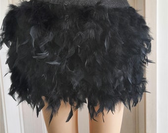 Annapartysupply Black Feather Skirt for Dancing Showgirl Party Supply
