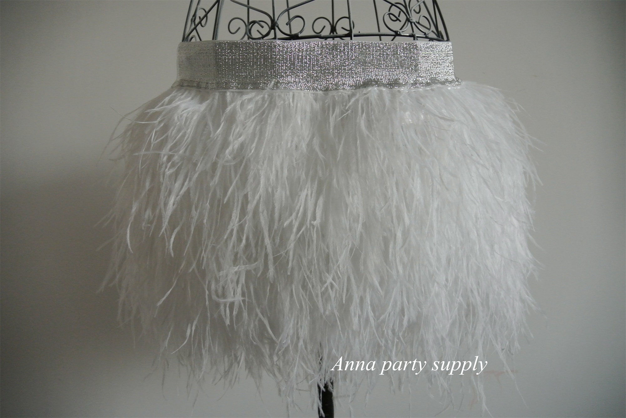 CREAM / Ivory Ostrich Feather Fringe Trim 10 Yards for Sewing 