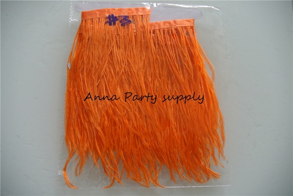 1 yarda naranja Ostrich pluma flecos para coser vestido fiesta de