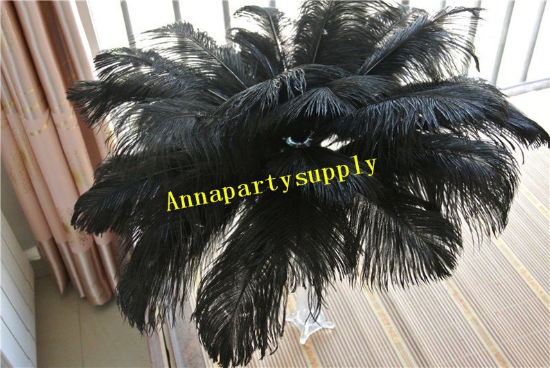 100 pcs black ostrich feather plume for wedding party supply wedding centerpiece party prom supply image 5