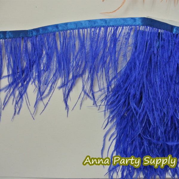 Royal Blue Ostrich Feathers Trim Etsy
