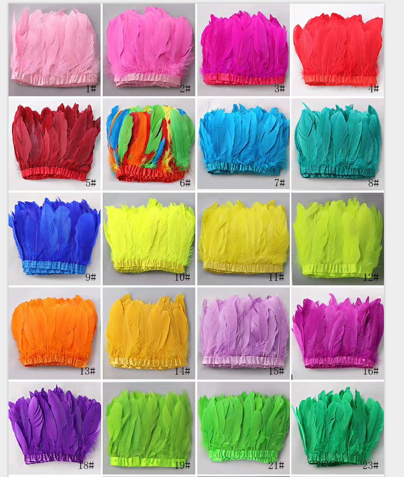 39 colors googe feather fringe trim 5-7inch wide 2 meters of dust pink color