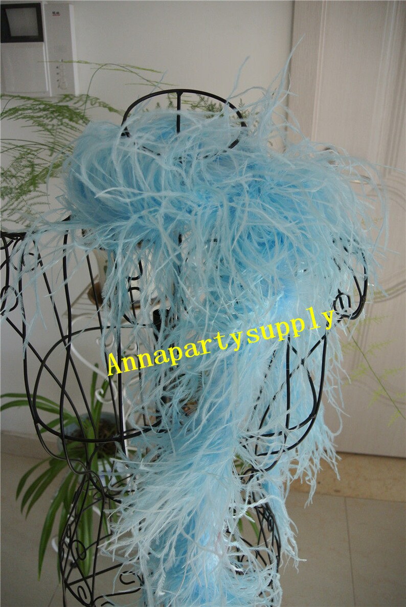 2 Meters Light Turquoise Light Blue Ostrich Feather Boa 2 Ply Etsy