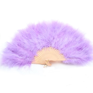 Leichte lila Marabou Feder Fan Burlesque Feder Fan tanzen 20 * 12 Zoll 15farben für Partei begünstigt Showgirl Bräuche